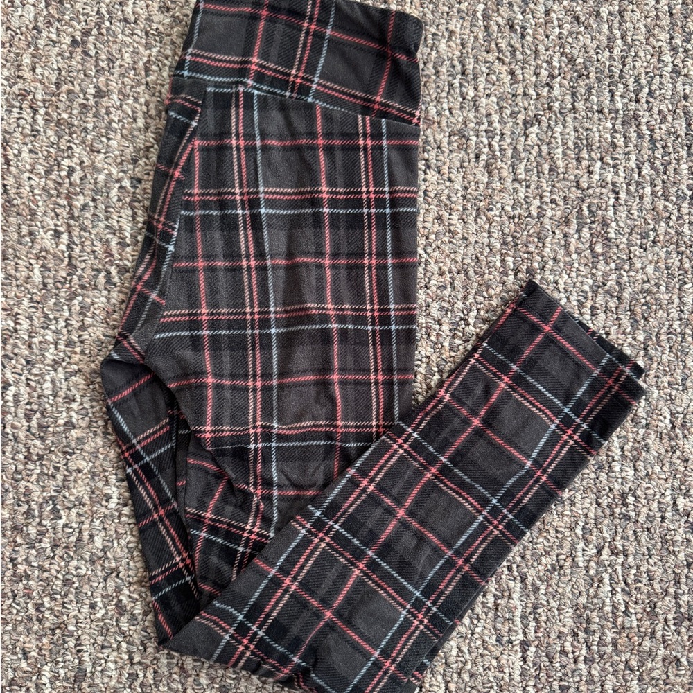 No Boundaries Black and Red Plaid Leggings